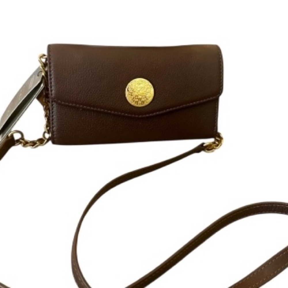 Vince Camuto Omari Leather Wallet on Chain WOC Crossbody NWT Black Cherry - Picture 11 of 12